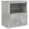 A concrete-effect sideboard with two doors and an open shelf with a glass shelf. Produktbild-Vorschau