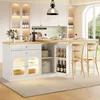 Isola cucina estendibile con piano girevole a 360°, tavolo Anteprima dell’immagine prodotto 2