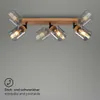 Spotlight, with wood, smoked glass, 3xE27/max.10W Produktbild-Vorschau 3