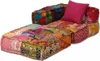 vidaXL Pouf modulaire 2 places patchwork tissu Voir les images du produit 4