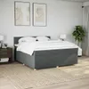 vidaXL Lit boxspring avec matelas gris foncé 180x200 cm Voir les images du produit 4