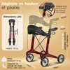 Déambulateur pliable et léger ELONEO en carbone avec siège, Voir les images du produit 2