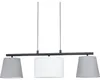 A three-light pendant lamp with gray and white shades. Anteprima dell’immagine prodotto