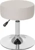 A close-up studio shot of a cream-colored, adjustable stool with a chrome base. Náhľad obrázku produktu