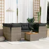 The Living Store 7-tlg. Garten-Sofagarnitur mit Kissen Grau Produktbild-Vorschau 2