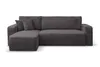 A dark gray sectional sofa with corduroy texture is shown against a white background. Produktbild-Vorschau