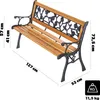 KADAX Gartenbank aus Holz, 127 cm, Gusseisenbank mit Produktbild-Vorschau 3