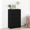 Möbel Sideboard Schwarz Eichen-Optik 60x35x98,5 cm Produktbild-Vorschau 1