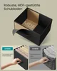 A product image showcasing a drawer organizer with text highlighting its features and comparing it to alternatives. Produktbild-Vorschau