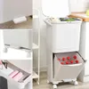Livingandhome Mülleimer 38L mit 4 Rollen – 2-geteilt für Produktbild-Vorschau 5