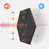 An acoustic panel is shown on a wall, with sound waves illustrating its sound-dampening properties. Produktbild-Vorschau