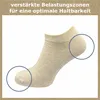 A close-up of a beige sock with circles highlighting the toe and heel areas. Produktbild-Vorschau