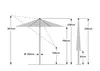 Diagram showing the dimensions and structure of a patio umbrella. Produktbild-Vorschau