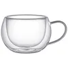 A clear, studio shot of a double-walled glass mug with a handle against a white background. Náhled obrázku produktu