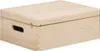 A wooden storage box with a lid and handles. Anteprima dell’immagine prodotto