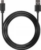 A black USB cable coiled in the center of a white background. Voir les images du produit