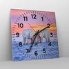 Wanduhr - Quadrat - Glasuhr - Bären Winter Schnee Familie - Produktbild-Vorschau 4