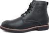 A black leather boot is shown against a white background. Produktbild-Vorschau