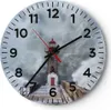 Wanduhr - Rund - Glasuhr - Laterne Meer Sturm - 40x40cm - Produktbild-Vorschau 1