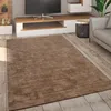 Teppich Wohnzimmer Kurzflor Handgewebt Modernes Einfarbiges Produktbild-Vorschau 1