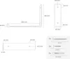 Diagrams showing the dimensions and included hardware for a shelf bracket. Produktbild-Vorschau