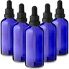 5x Blaue Glasflasche 100 ml mit schwarzer Pipette Produktbild-Vorschau 1