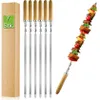 Premium 7er Set Edelstahl Grillspieße 55 cm – extra stabile Produktbild-Vorschau 1