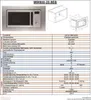A collage of images showing a built-in microwave, technical specifications, and diagrams. Produktbild-Vorschau