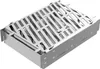 A stainless steel grill grate with a rectangular base. Produktbild-Vorschau