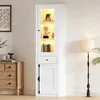Buffet haut Merax avec éclairage LED, vitrine en verre à 2 Voir les images du produit 5