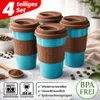 4 Kafeebecher Coffee to Go Becher Mehrweg Kaffee Tee Produktbild-Vorschau 2