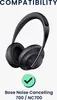 A pair of black over-ear headphones is shown with a green checkmark icon and text indicating compatibility. Produktbild-Vorschau