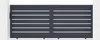 A dark gray sliding gate with horizontal white slats, shown from the front. Produktbild-Vorschau