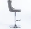 A single gray bar stool with a chrome base is shown against a white background. Produktbild-Vorschau