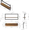 Technical drawing and isometric view of a wall shelf. Podgląd zdjęcia produktu