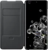 A black flip case for a smartphone is shown open, revealing the phone's screen. Náhled obrázku produktu