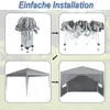 Collage showing the steps for assembling a gray pop-up gazebo. Náhled obrázku produktu