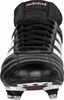 A close-up, front-facing view of a black Adidas Kaiser 5 Cup soccer cleat. Produktbild-Vorschau