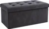 A gray storage ottoman is shown against a white background. Voir les images du produit