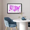 MuchoWow® MuchoWow® Gerahmtes Poster Weltkarte - Rosa - Produktbild-Vorschau 5