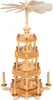 A wooden Christmas pyramid with multiple tiers and figures, standing on a white background. Produktbild-Vorschau