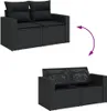 vidaXL 7-tlg. Garten-Sofagarnitur mit Kissen Schwarz Poly Produktbild-Vorschau 5