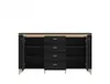 Sideboard NORICA, Schwarz matt/goldfarben, 4 Schubladen, 2 Produktbild-Vorschau 2