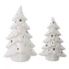2 LED Tannen aus Porzellan, hochglanz weiß, 15 + 19 cm Produktbild-Vorschau 3