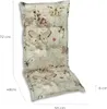 A chair cushion with a butterfly and floral pattern, with dimensions indicated. Produktbild-Vorschau