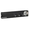 The image shows the packaging of a black ceiling spotlight with three lamps. Produktbild-Vorschau