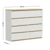 Kommode Weiß Eiche Torro 8 Schubladen matt 100x34x100 cm Produktbild-Vorschau 2