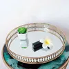 Vintage Plateau miroir Rond Métal Verre miroir Plateau déco Voir les images du produit 5