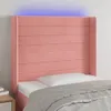 vidaXL LED Kopfteil Rosa 83x16x118/128 cm Samt Produktbild-Vorschau 2