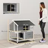 Drevený domček pre mačky PawHut, izolovaná búdka s Náhľad obrázku produktu 3